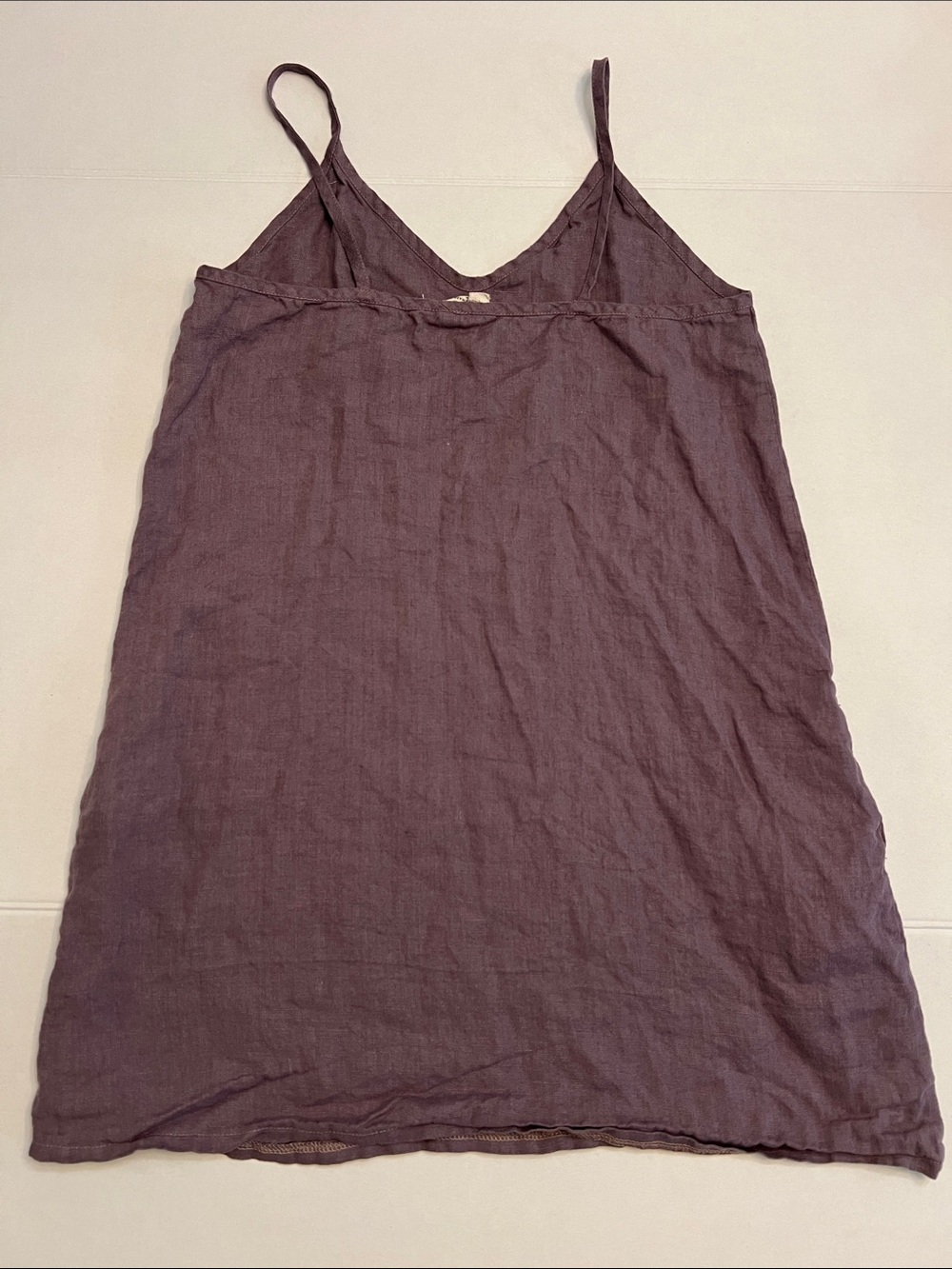 LINEN HANDMADE STUDIO LINEN STRAP DRESS GIA PURPLE SIZE MEDIUM - Picture 5 of 13